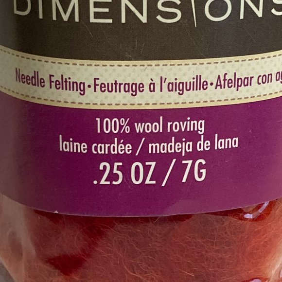 24 Dimensions FeltWorks 100% Wool Red Curly Roving 0.25oz Needle Felting Crafts - Picture 4 of 16